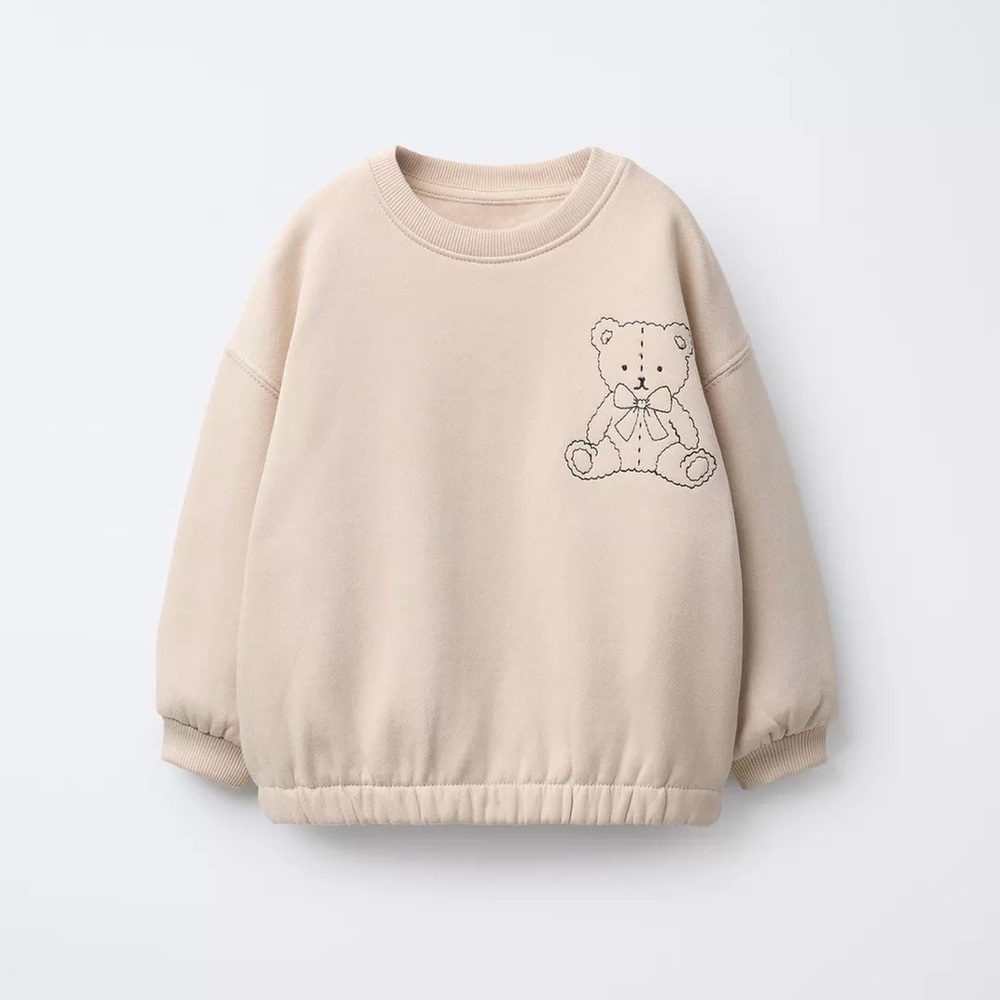 ZARA Kids Girl Boy Toddler Sweatshirt Sweater Pullover Teddy Bear 5T NWT UNISEX
